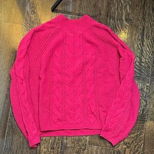 Women's Pink Cable Knit Sweater